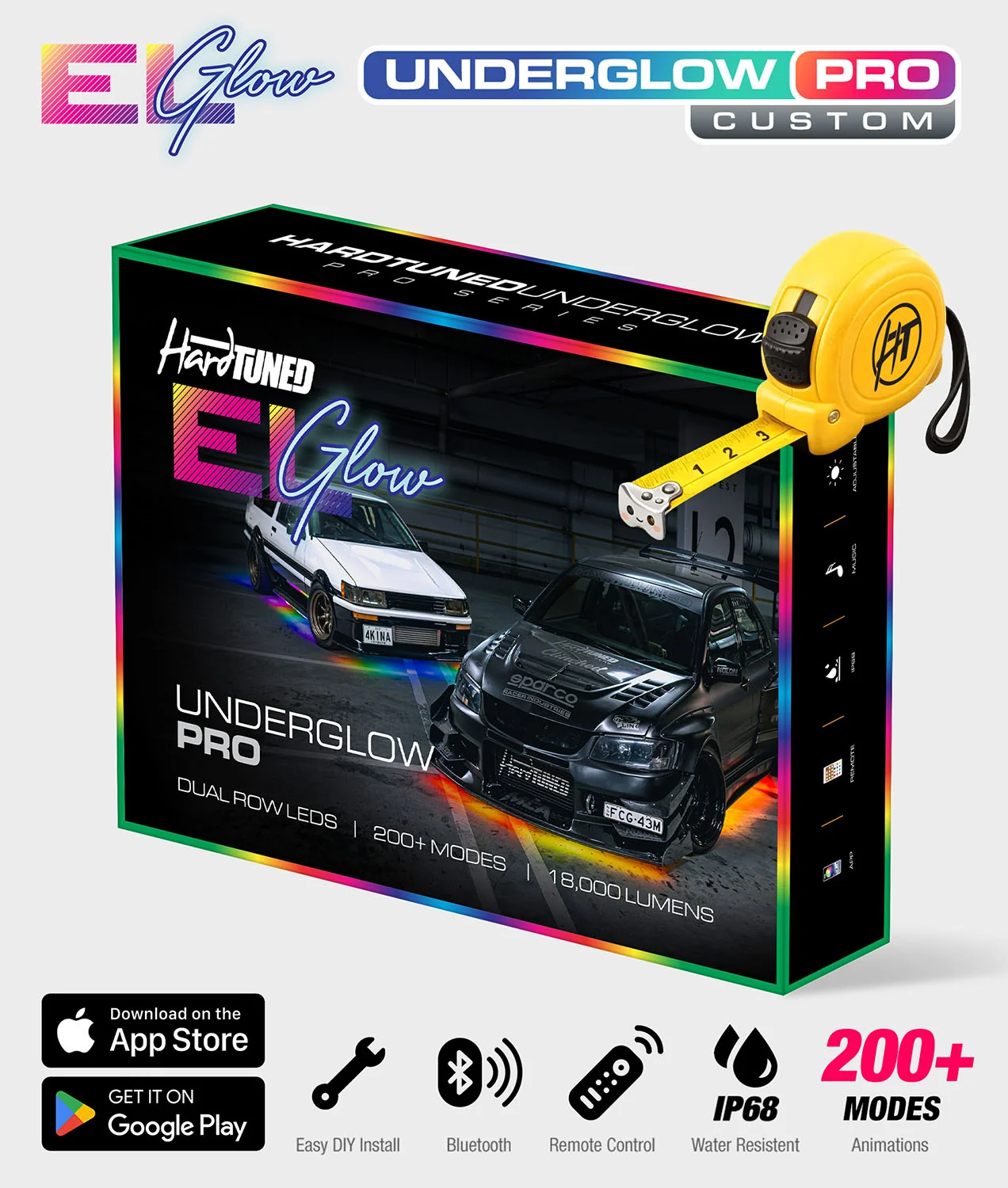 Custom ELGlow® PRO Universal Car Underglow Kit