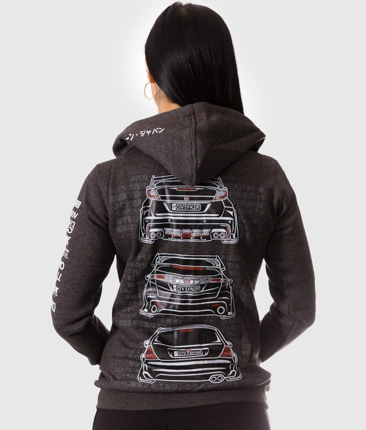 Honda Civic FK, FN, EP Womens Hoodie - Image 2